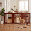 Wooden Freestanding Foldable Pet Gate for Dogs, 24 inch 3 Panels Step Over Fence, Dog Gate for The House, Doorway, - image 4