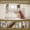 Wooden Freestanding Foldable Pet Gate for Dogs, 30 inch 3 Panels Step Over Fence, Dog Gate for The House, Doorway, - image 5