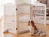 Wooden Freestanding Foldable Pet Gate for Dogs, 30 inch 3 Panels Step Over Fence, Dog Gate for The House, Doorway, - image 7