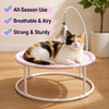 Round Hammock-Style Pet Bed with Hanging Toy