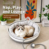 Cat Bed with Built-In Scratching Pad and Washable Cushion