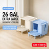 Large Semi-Enclosed Cat Litter Box with a Splash Guard