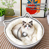 Cat Bed with Built-In Scratching Pad and Washable Cushion
