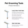 Long-and-Short-Tooth Stainless Steel Rake Comb for Dogs & Cats