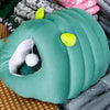 Semi-Enclosed Cat Cave Bed with Tunnel