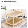 Two-Tier Solid Wood Cat Bed with Scratch Pads and Woven Mats