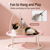 Round Hammock-Style Pet Bed with Hanging Toy