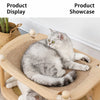 Two-Tier Solid Wood Cat Bed with Scratch Pads and Woven Mats