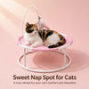 Round Hammock-Style Pet Bed with Hanging Toy