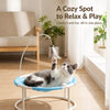 Round Hammock-Style Pet Bed with Hanging Toy