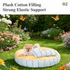Striped Pet Bed for Cats & Dogs – Removable, Washable