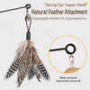 Interactive Feather Cat Wand Toy with Wooden Handle