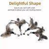 Interactive Feather Cat Wand Toy with Wooden Handle