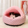 Semi-Enclosed Winter Pet Bed for Cats and Small Dogs
