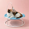 Round Hammock-Style Pet Bed with Hanging Toy
