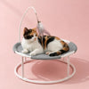 Round Hammock-Style Pet Bed with Hanging Toy