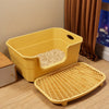 Large Semi-Enclosed Cat Litter Box with a Splash Guard