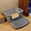 Large Semi-Enclosed Cat Litter Box with a Splash Guard
