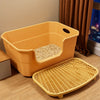 Large Semi-Enclosed Cat Litter Box with a Splash Guard