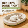 Oval Cat Scratcher with Integrated Bed