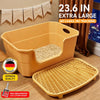 Large Semi-Enclosed Cat Litter Box with a Splash Guard