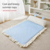 Cotton-Linen Pet Mat with Rabbit-Ear Pillow