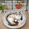 Cat Bed with Built-In Scratching Pad and Washable Cushion