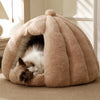 Enclosed Cat Bed with Washable Cover, Thick Plush Cushion