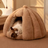 Enclosed Cat Bed with Washable Cover, Thick Plush Cushion