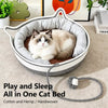 Cat Bed with Built-In Scratching Pad and Washable Cushion