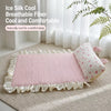 Cotton-Linen Pet Mat with Rabbit-Ear Pillow