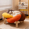 Petal-Shaped Elevated Cat Bed with Washable Cushion