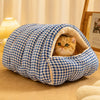 Semi-Enclosed Washable Pet Bed for Cats & Small Dogs