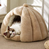 Enclosed Cat Bed with Washable Cover, Thick Plush Cushion