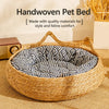 Handwoven Rattan Cat Bed