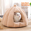 Enclosed Cat Bed with Washable Cover, Thick Plush Cushion