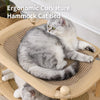 Two-Tier Solid Wood Cat Bed with Scratch Pads and Woven Mats