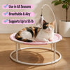 Round Hammock-Style Pet Bed with Hanging Toy