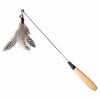 Interactive Feather Cat Wand Toy with Wooden Handle