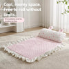 Cotton-Linen Pet Mat with Rabbit-Ear Pillow