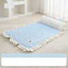 Cotton-Linen Pet Mat with Rabbit-Ear Pillow
