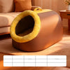 Enclosed Plush Pet Bed for Cats and Small Dogs