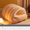 Semi-Enclosed Cat and Dog Bed with Removable Cover
