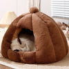Enclosed Cat Bed with Washable Cover, Thick Plush Cushion