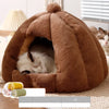 Enclosed Cat Bed with Washable Cover, Thick Plush Cushion