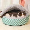 Semi-Enclosed Winter Pet Bed for Cats and Small Dogs