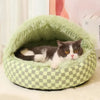 Semi-Enclosed Winter Pet Bed for Cats and Small Dogs