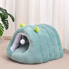 Semi-Enclosed Cat Cave Bed with Tunnel
