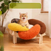 Petal-Shaped Elevated Cat Bed with Washable Cushion