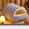 Semi-Enclosed Washable Pet Bed for Cats & Small Dogs